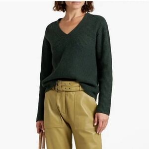Women's V-Neck Dark Green Sweater